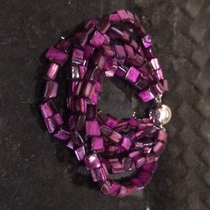 Purple Multi-Strand Beaded Bracelet